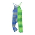 thumbnail image 5 of JTSRKL Girls Striped Jumpsuits Cute Summer Sleeveless Spaghetti Strappy Long Pants Kids Overalls Loose Fit Casual Color Block Print Rompers with Side Pockets Navy 7-8 Years, 5 of 9
