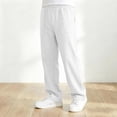 thumbnail image 6 of Boys Baggy Sweatpants Teens Athletic Joggers Lightweight Straight Leg Open Bottom Pants Trousers with Pockets White 5-16 Years, 6 of 8