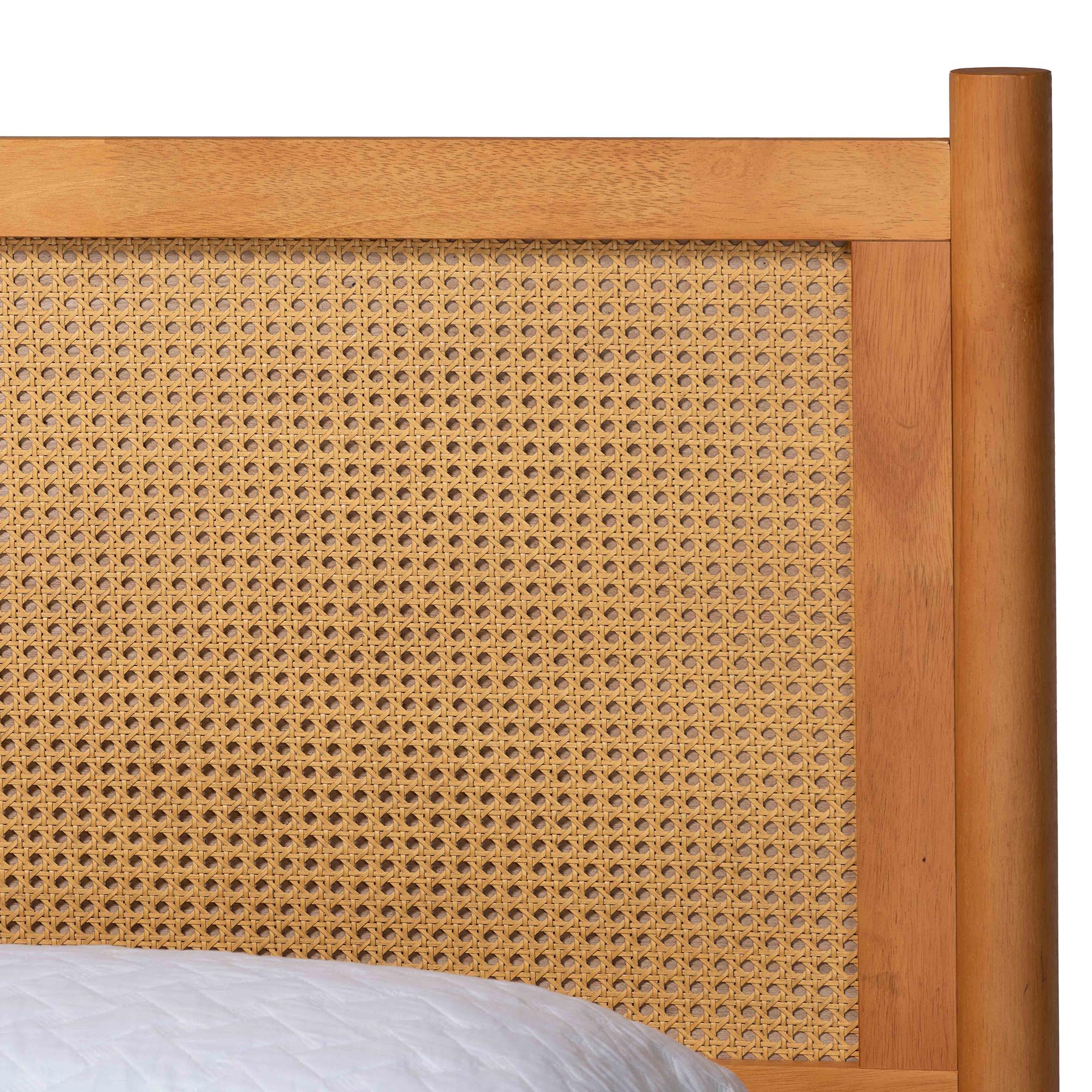 Baxton Studio Jenn Japandi Platform Bed, Queen, Golden Brown