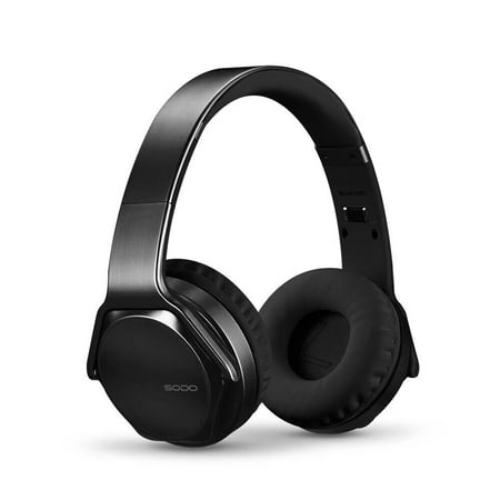 for Huawei Honor 30 Headphones Over-Ear 2 in 1 Cordless Foldable Twist-Out Speaker Wireless Stereo Bass Headphone with NFC FM Radio/AUX/TF Card Slot Sports Retractable Headband (Black)