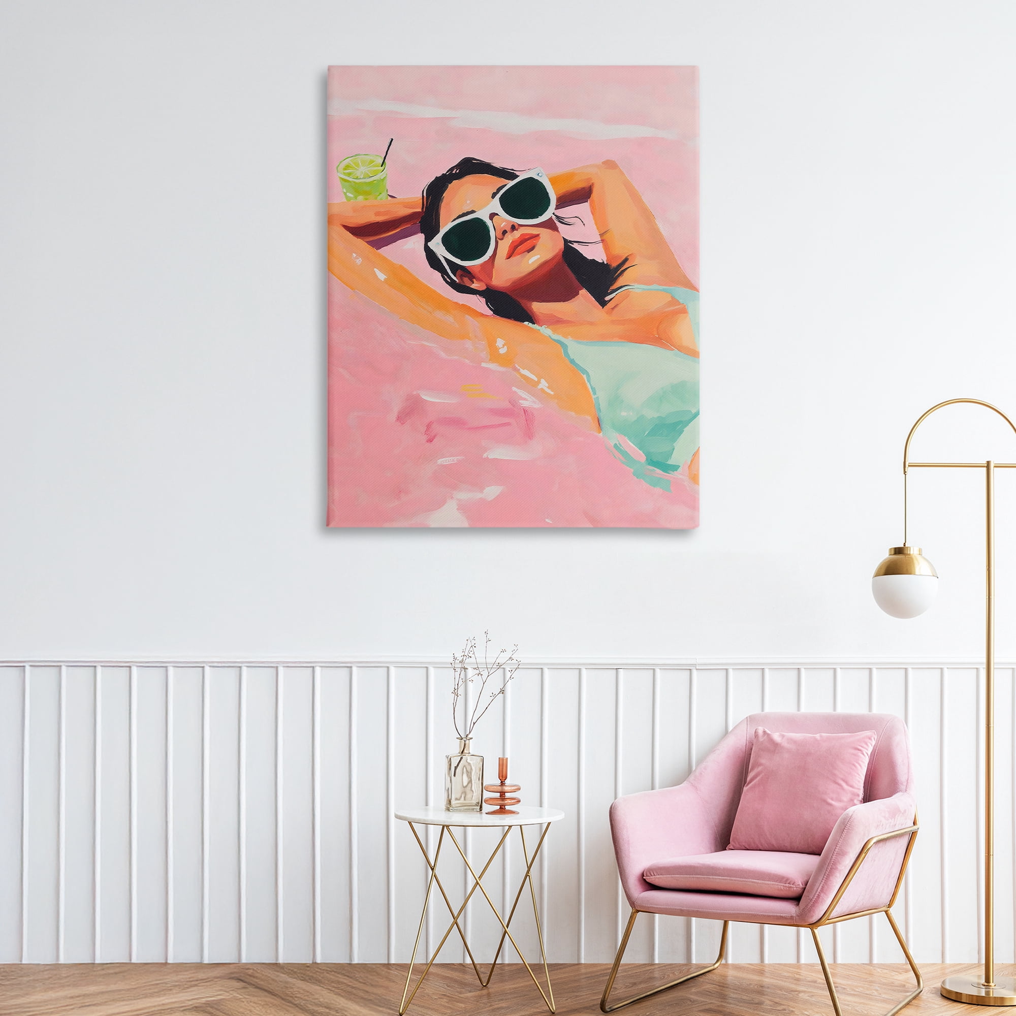 Stupell Industries Trendy Summer Girl Canvas Wall Art, design by The Prints Vibe