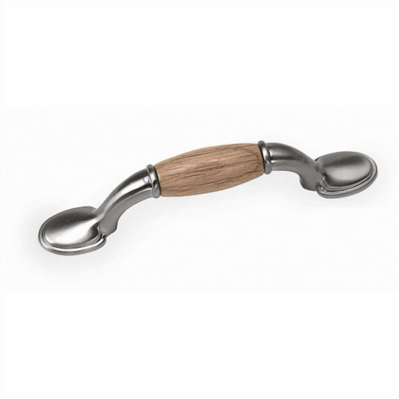 Laurey First Family Pull - Oak/Satin Chrome Finish - 3" Center to Center Drawer Pull