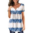 thumbnail image 1 of Generic Chemises à Manches Courtes pour Femmes, Tunique d'Été Décontractée Chic, Mode Automne 2024, Mignonnes Blouses pour Leggings, 1 of 4