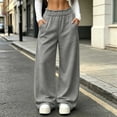 thumbnail image 2 of Womens Wide Leg Sweatpants Elastic High Waisted Baggy Sweatpants Casual Fall Winter Lounge Trousers with Pockets, 2 of 7