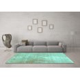 thumbnail image 3 of Ahgly Company Machine Washable Indoor Rectangle Persian Turquoise Blue Traditional Area Rugs, 7' x 9', 3 of 4