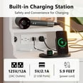 thumbnail image 2 of Dnxao Bedroom Charging Station Makeup Desk and Mirror with LED Lights Table Set, White, 2 of 9