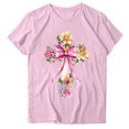 thumbnail image 2 of QUNYINEY Casual Shirts for Women Trendy Crew Neck Easter Pullover Short Sleeve Tops Funny Loose Women Tops, 2 of 4