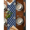 thumbnail image 2 of 4th of July Table Runner Cotton Linen 48 Inch Holiday Dresser Scarves, Vintage Independence Day Blue Star Tablerunner for Kitchen Coffee Dining Bedroom Home Living Room Dinner Scarf Décor 13''x48'', 2 of 9