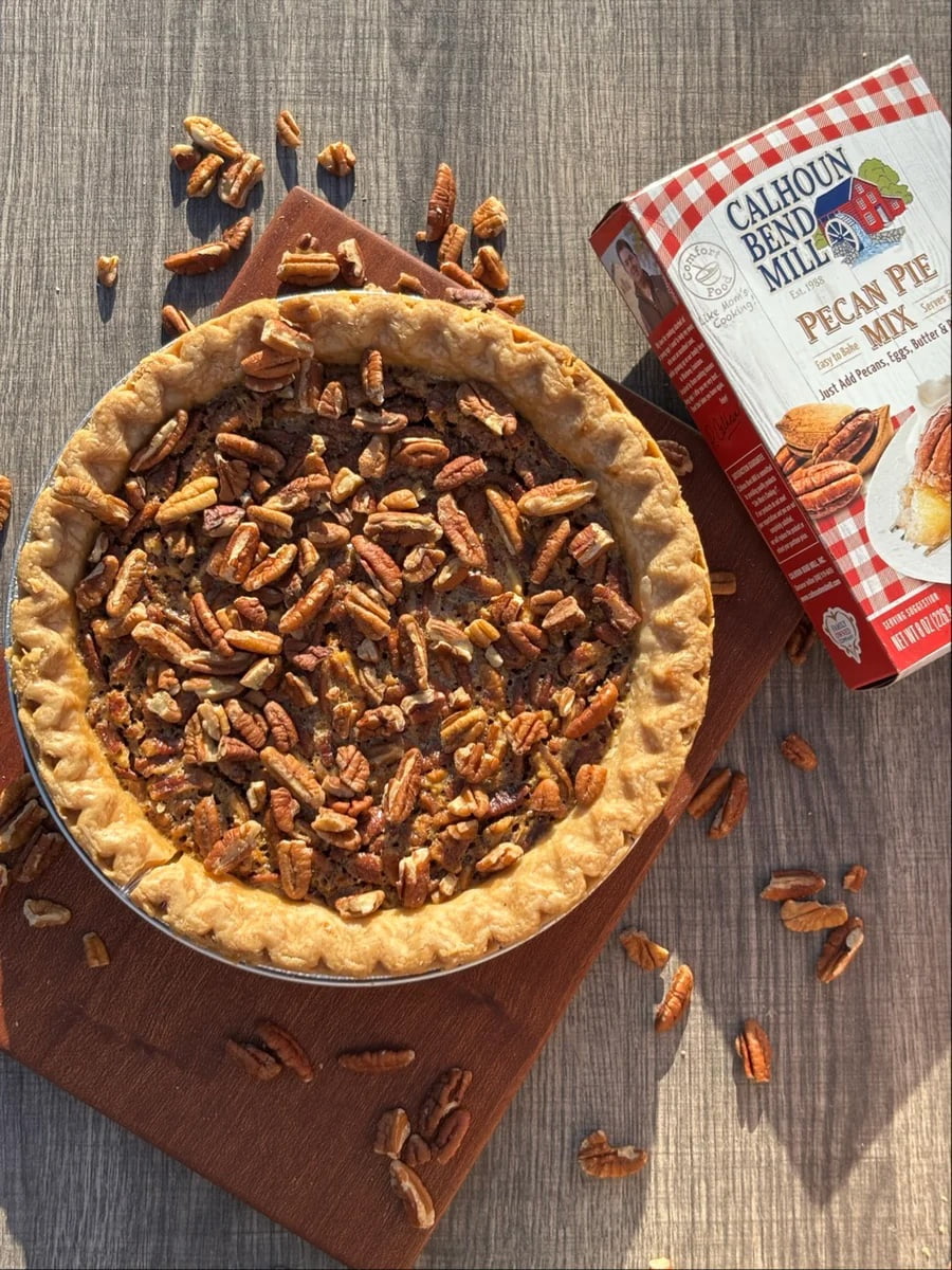 Calhoun Bend Mill Pecan Pie Mix 8oz, Southern-Style, Rich & Gooey Filling, Pack of 6