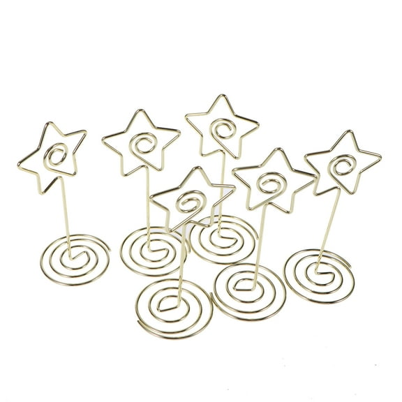 DECORNIJIA Paper Clips Star Note Clip Iron 10Pcs Golden Memo Holder Stand