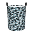 thumbnail image 6 of Lsque Angry Shark pattern Laundry Hamper Basket, Tall Woven Rope Hamper Basket for Clothes, Lightweight Storage Basket, Collapsible Waterproof-Medium, 6 of 8