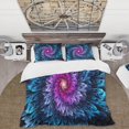 thumbnail image 2 of Designart 'Purple And Blue Fractal Flower' Modern Duvet Cover Set, 2 of 5