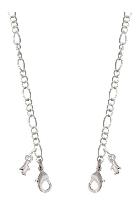Silvertone Mini Penguin Silvertone Face Mask Necklace