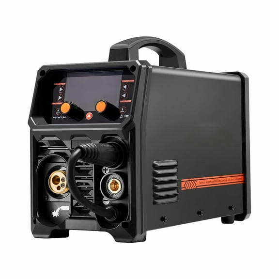 250A MIG Welder 5-in-1 Synergic Welding Machine, MIG Pulse/Gas/Flux Core/Stick/Lift TIG, 110V/220V Dual Voltage Aluminum Welder with LCD Display