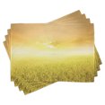 thumbnail image 1 of Ambesonne Yellow Place Mats Set of 4, Farm Countryside Field, Standard Size, Yellow Beige, 1 of 6