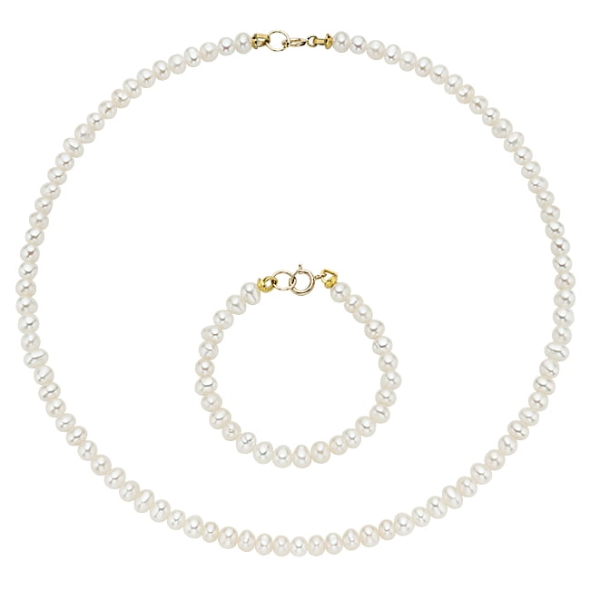 Hot Deal! Pearlyta 14k Gold Cultured Freshwater Pearls Kid's Flower