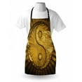 thumbnail image 3 of Ying Yang Apron Industrial Design Eastern Asian YingYang on top of Sunburst Technological Pattern, Unisex Kitchen Bib Apron with Adjustable Neck for Cooking Baking Gardening, Golden, by Ambesonne, 3 of 3