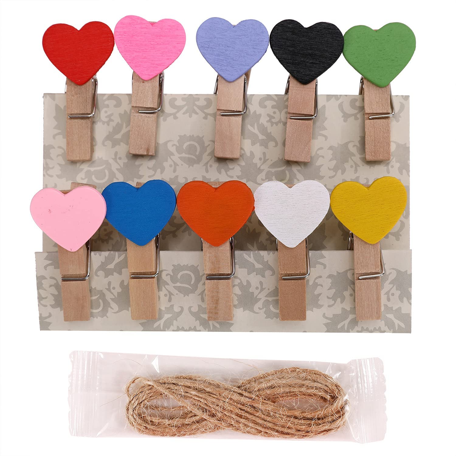 40PCS Clothes Pins Mini Clothes Colored Wooden Small Clothes for