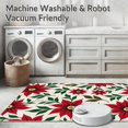 thumbnail image 5 of ODIKA 2'x3' Machine Washable Non-Slip Area Rug, Poinsettia Bloom Floral Christmas Celebration High Traffic Rug with Pad, Red, 623174, 5 of 8