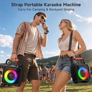 FanFun Karaoke Machine for Kids Adults , 40W Home Karaoke Speaker System with TV Connection, 6.5'' Bluetooth Speaker with 2 Mics, Dj Light, T17-T