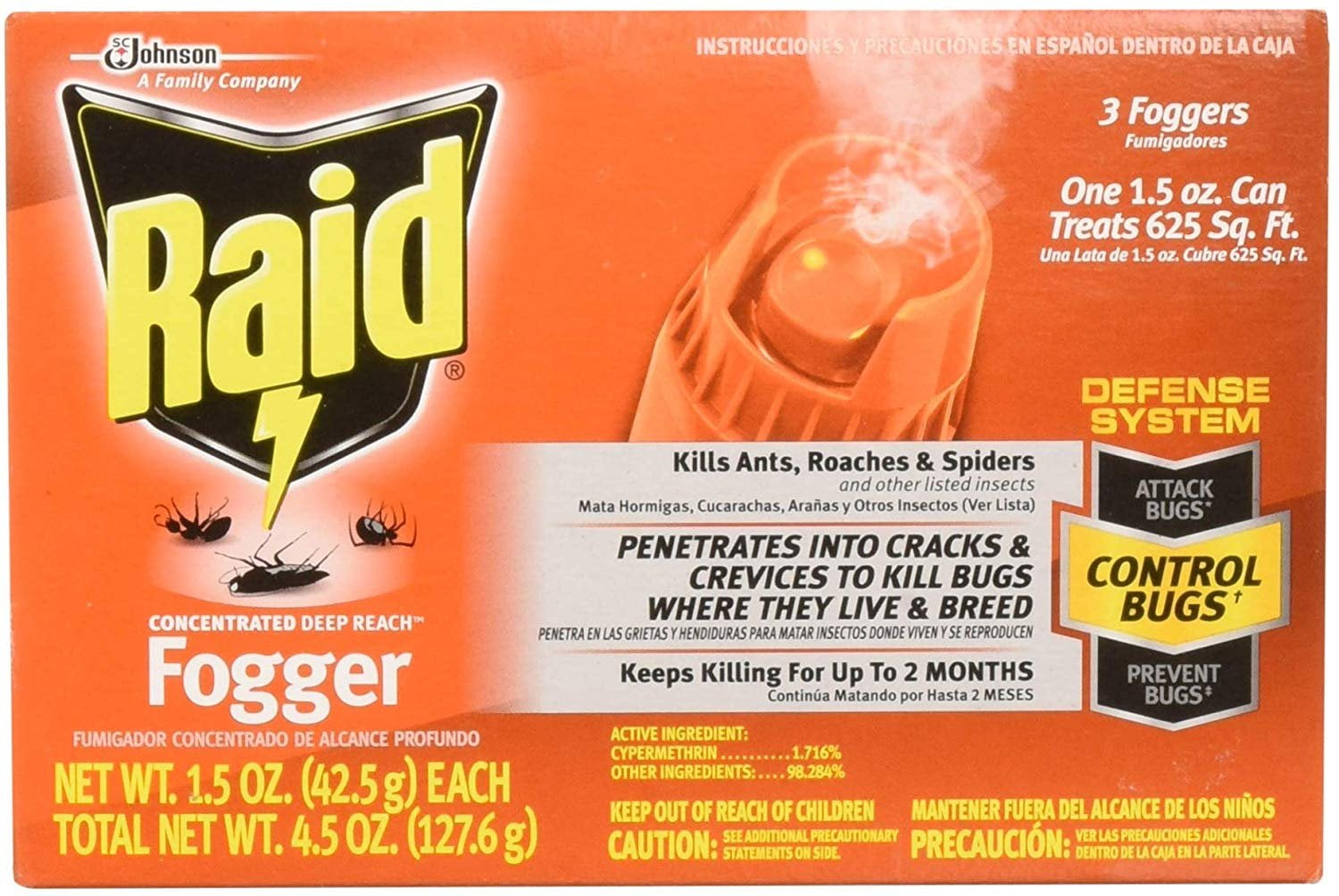 Raid 820421 4Count Concentrated Deep Reach Fogger