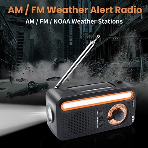 Radio de Emergencia Manivela Solar, Radio Meteorológica Portátil con A