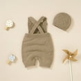 thumbnail image 5 of Generic Warm Blouse for Little Boys Baby Knit Romper Cotton Sleeveless Boy Girl Sweater Clothes Solid Jumpsuit 1 Piece Outfits with Hat Caps Set(Khaki,0-3 Months), 5 of 9