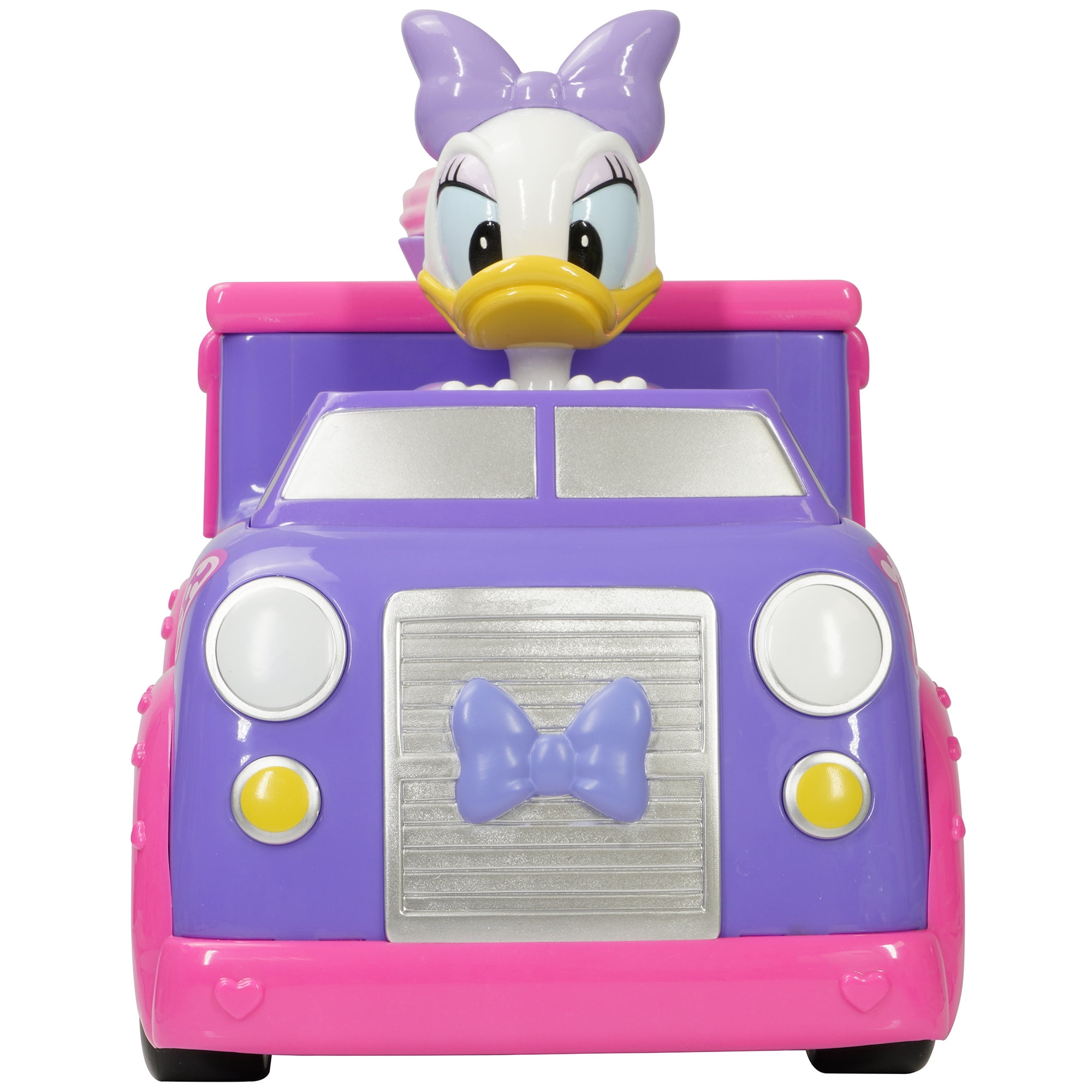 Disney Junior: 9" R/C Daisy Duck Bakeshop Cruiser – Pink & Purple Light-Up Toy Dessert Vehicle, Spins & Wheelies, EZ Pushbutton Remote Control, Kid 3+
