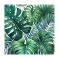 thumbnail image 4 of Awypu Tropical Watercolor Artistic Modern Green Palm Leaf Summer White Square Tablecloth Waterproof Resistant Fabric 100% Polyester Fiber 36*36, 4 of 8