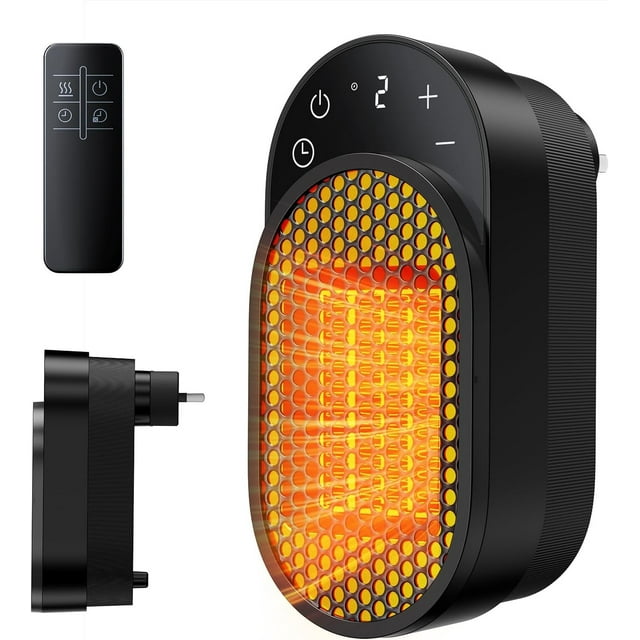 Prise Murale Chauffage d'Appoint Ensemble de 2 Pcs pour Chauffage Intérieur et Efficacité Énergétique