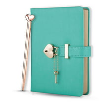  CAGIE Lock Diary for Girls with 2 Keys, Diary with Lock for Girls  ages 8-12, Heart-Shaped Locked Journal for Women, Gold Edged Pages 5.3 x 7  Inch, Gray : Office Products