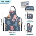 thumbnail image 3 of Cute Octopus 5 Pcs Kitchen Set Heat Resistant Oven Mitts and Non-Slip Pot Holders with Adjustable Cooking Apron, 3 of 6