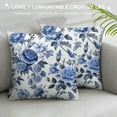 thumbnail image 3 of Nawypu Blue and White Porcelain Floral Pillow Covers Set of 2 Modern Vintage Chinoiserie Decorative Throw Pillow Covers Soft Elegant Couch Cushion Cover for Bed Living Room Outdoor Sofa, 3 of 5