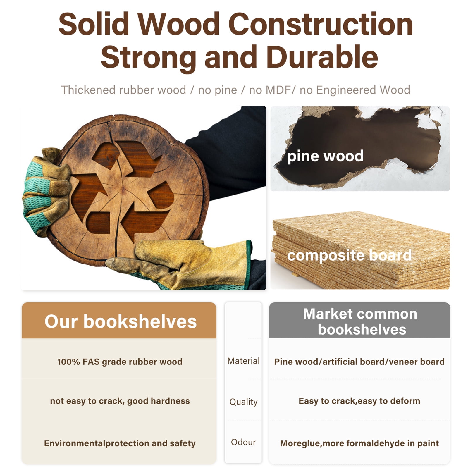 Muwuele Makeup Vanity Table with Mirror and 3 Lighting Modes, 32 Inch Large Dressing Table Set with 3 Drawers, Solid Wood Vanity Desk for Bedroom (Walnut)