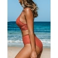 thumbnail image 4 of Cupshe Women's Red Twist High Waist Bikini Set V Neck Swimwear | Cupshe, 4 of 4