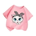 thumbnail image 3 of MEZZALL Kids Girls Cute Graphic Cartoon T-Shirts Round Neck Short Sleeve Tee Summer Casual T Shirt Tee Classic Baby Toddler Dailywear, 3 of 5
