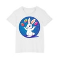 thumbnail image 4 of hengsof Kids Girls Easter Themed Short Sleeve T-Shirt , Girls Holiday Printed Casual Crew Neck Top, Comfortable Soft Cotton Shirt, Ages 3-10, 4 of 4