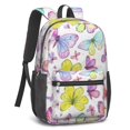 thumbnail image 2 of Butterfly and Watercolor Multicolor Pattern 17" School Backpacks for Teens,Waterproof Oxford Fabric,S-Shape Padded Straps for School,Travel,Hiking,Camping, 2 of 6