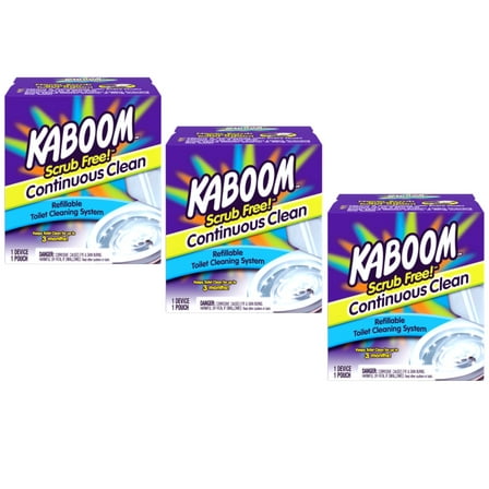 Kaboom Scrub Free! Continuous Clean Toilet Cleaning 1CT System (Pack of 3)