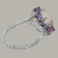 thumbnail image 3 of LBG British Made 925 Sterling Silver ring with Natural Opal & Amethyst Womens Statement Ring - 33 size options - Size 11.25, 3 of 6