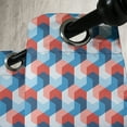 thumbnail image 2 of Ambesonne Fractal Grommet Curtain Single Panel, Mosaic Geometric Art, 50"x60", Blue Red, 2 of 5