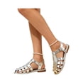 thumbnail image 2 of CHWshoes Closed Toe Sandals Women, Comfortable Fisherman Sandal for Womens Wide Width Summer Dressy Wedge with Adjustable Strap，Silver Size 43, 2 of 7