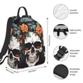 thumbnail image 2 of Yiaed Flower Horn Skull Print Lightweight Backpack Travel Backpacks Hiking Daypack for Women Men, 2 of 5