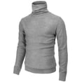 thumbnail image 1 of Mens Casual Slim Fit Pullover Sweaters Knitted Shirring Turtleneck Thermal (CMOSWL073), 1 of 6