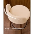 thumbnail image 5 of EYYTHUNG 26" Counter Height Bar Stools Set of 3 Mid Century Modern Farmhouse Swivel Barstools Chenille Fabric Upholstered Bar Height Island Chairs with Curved Backrest, Brown/Beige, 5 of 9