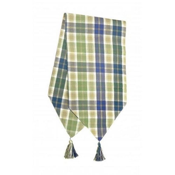 13 x 54 in. Ribbed Table Runner with Tassels, Sea Queen