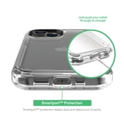 onn Rugged Phone Case with Holster for iPhone 17e / iPhone 16e / iPhone 15 / iPhone 14 / iPhone 13 - Clear
