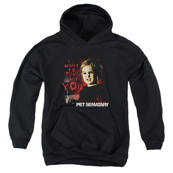 Pet Sematary I Want To Play Youth Pullover Hoodie Sweatshirt Black