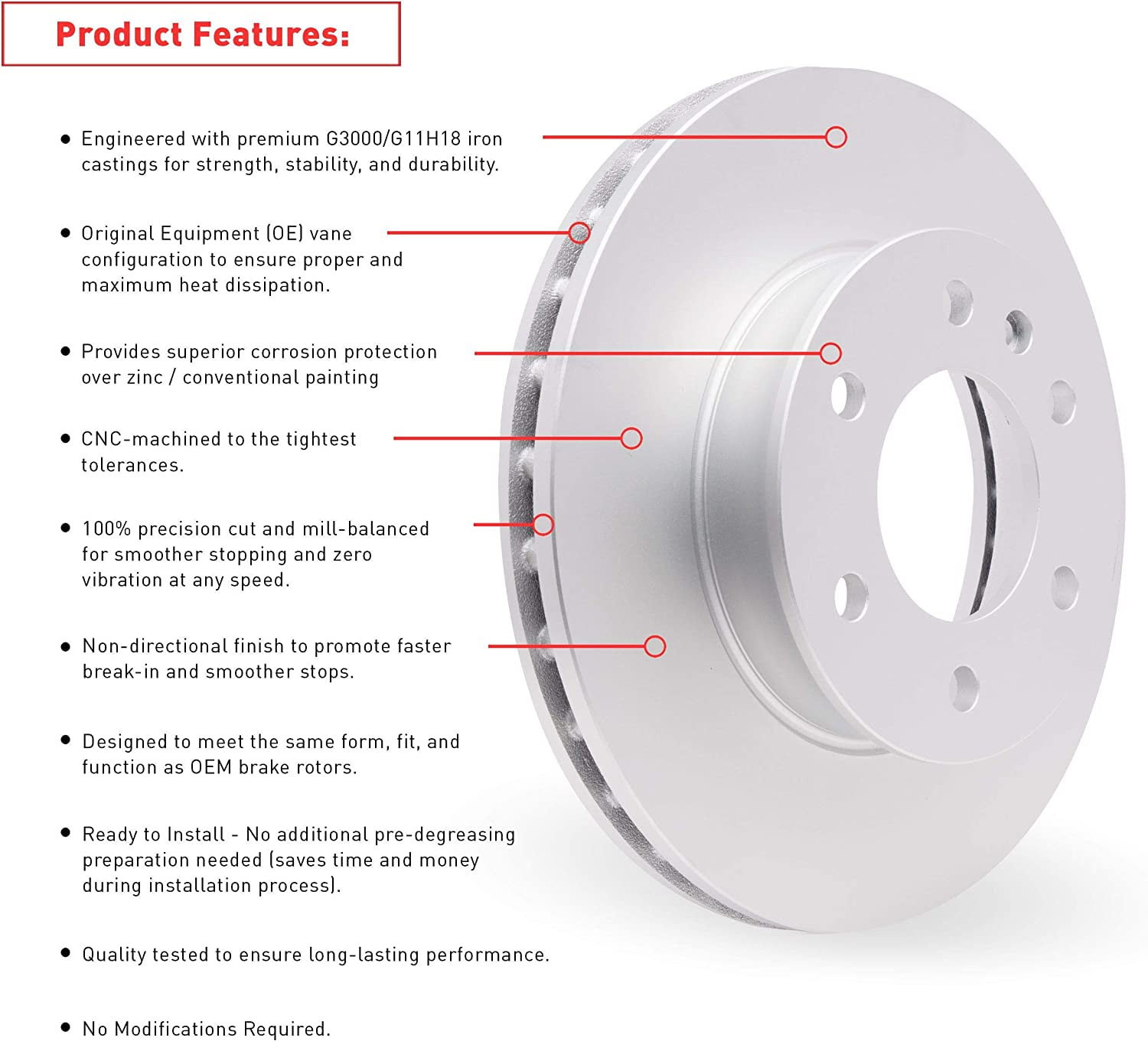 Rear Dynamic Friction Company GEOSPEC Coated Brake Rotor 604-54051 (1) For 2002-2004 Ford Focus