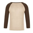 thumbnail image 4 of Ceisia Men's Color-Blocked Raglan Sleeve Crew Neck Long Sleeve T-Shirt Casual Top Khaki XXXL Gifts, 4 of 7